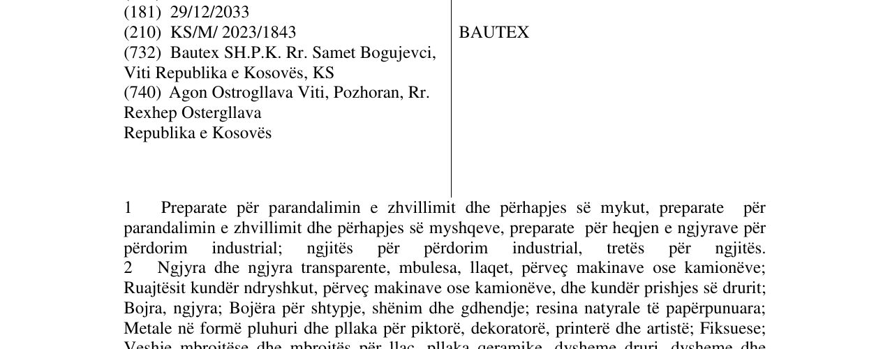 Zëri i markës BAUTEX në buletin