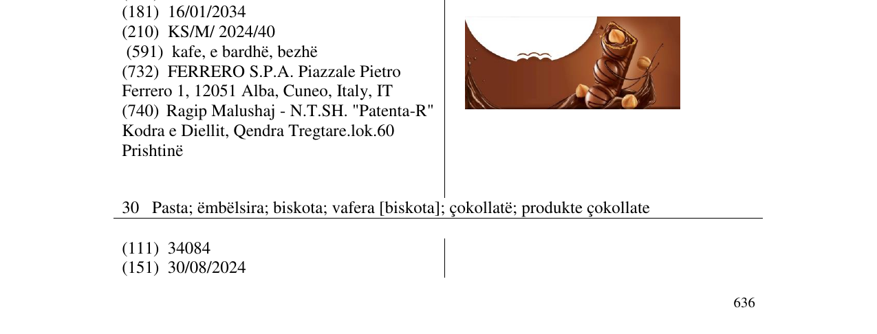 Zëri i markës FERRERO në buletin