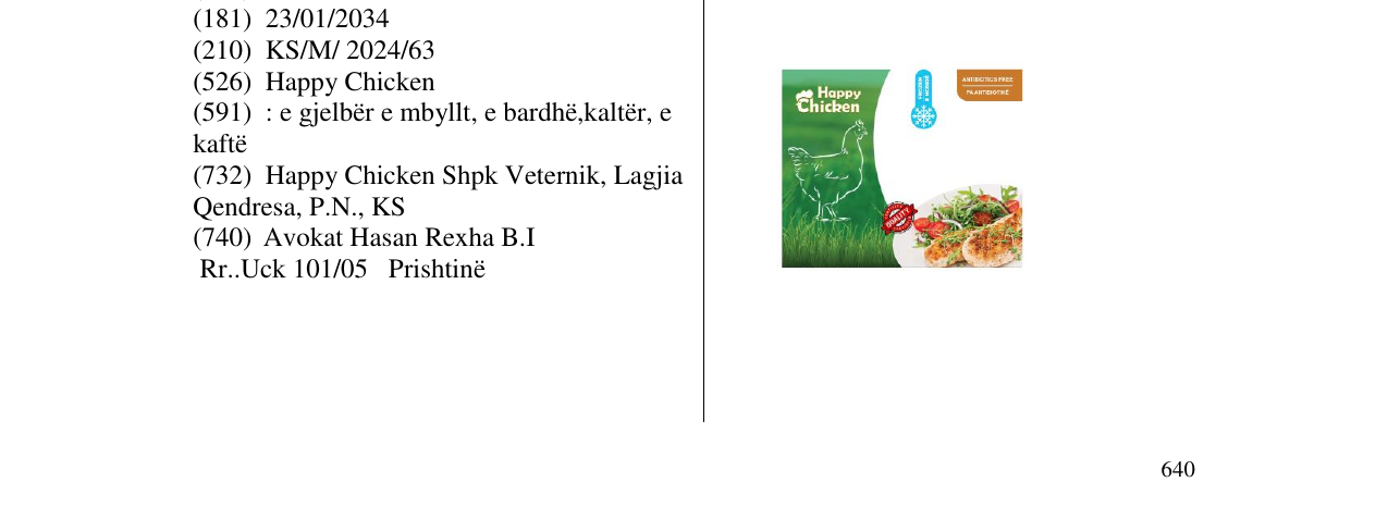 Zëri i markës Happy Chicken në buletin