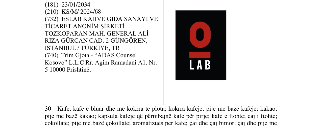 Zëri i markës O LAB në buletin