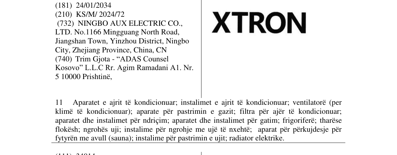 Zëri i markës XTRON në buletin