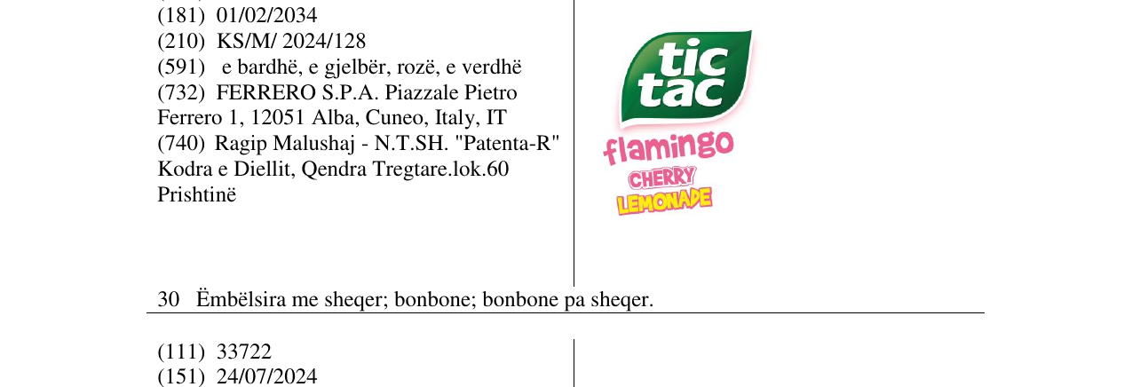 Zëri i markës tic tac në buletin