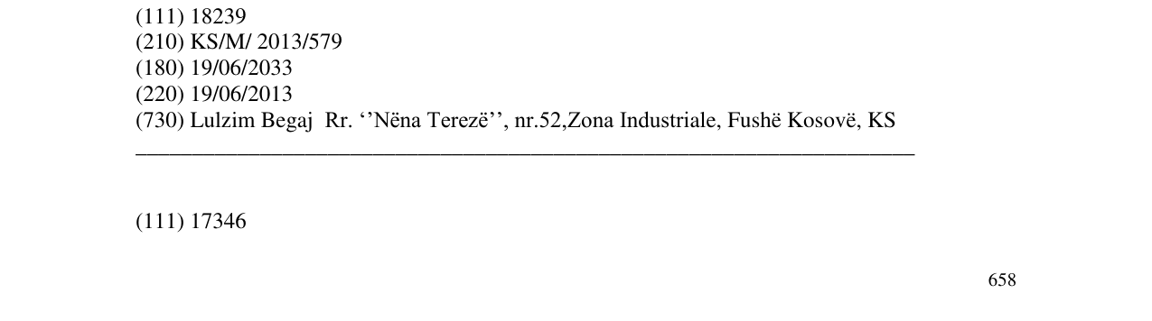 Zëri i markës Kosmonte Foods në buletin