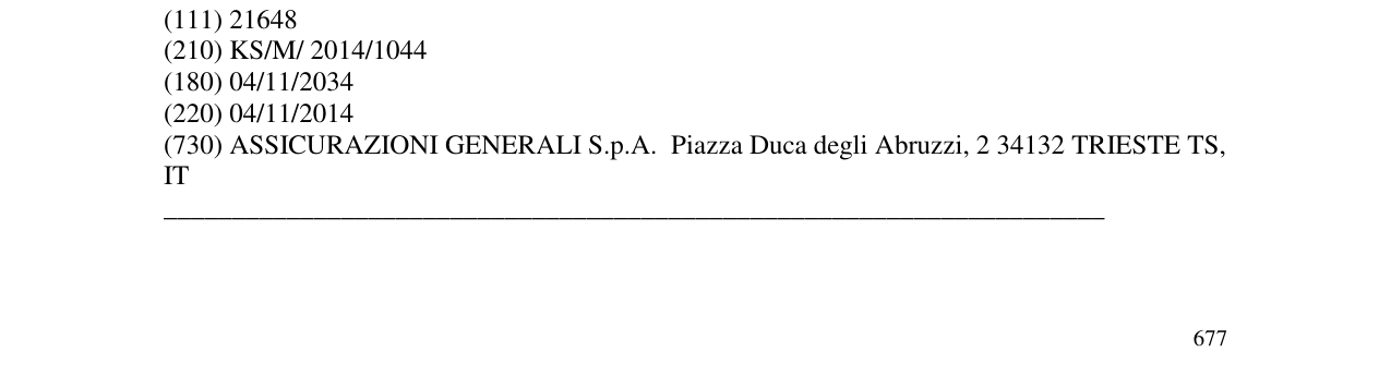 Zëri i markës GENERALI në buletin