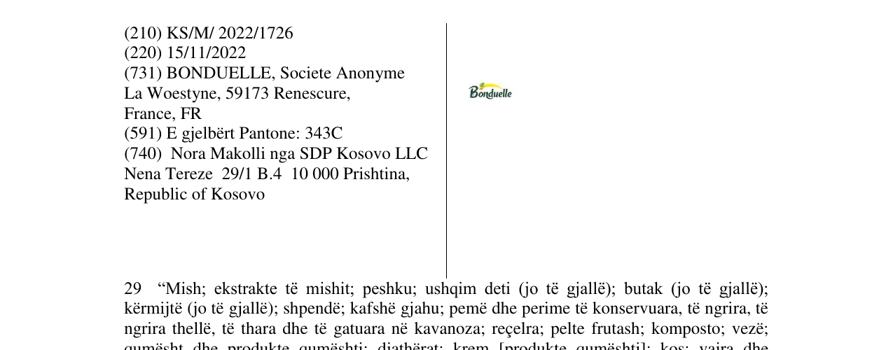 Zëri i markës Bonduelle në buletin