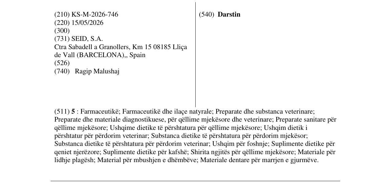 Zëri i markës Darstin në buletin