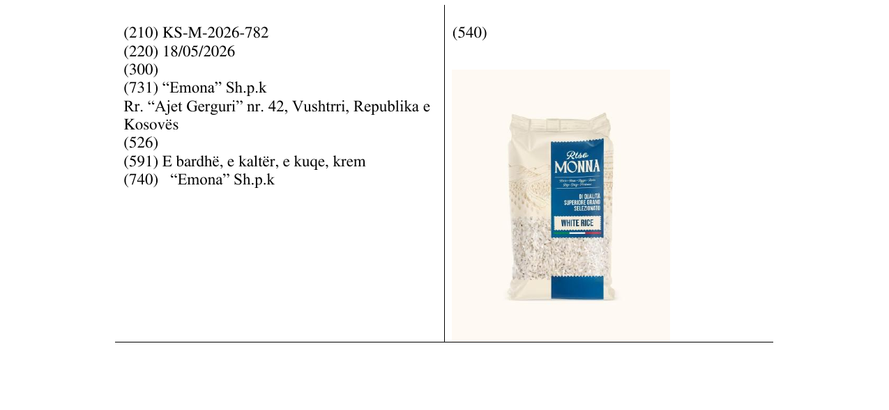 Zëri i markës Buletini Zyrtar Nr. 138 i Agjencisë për Pronësisë Industriale në buletin