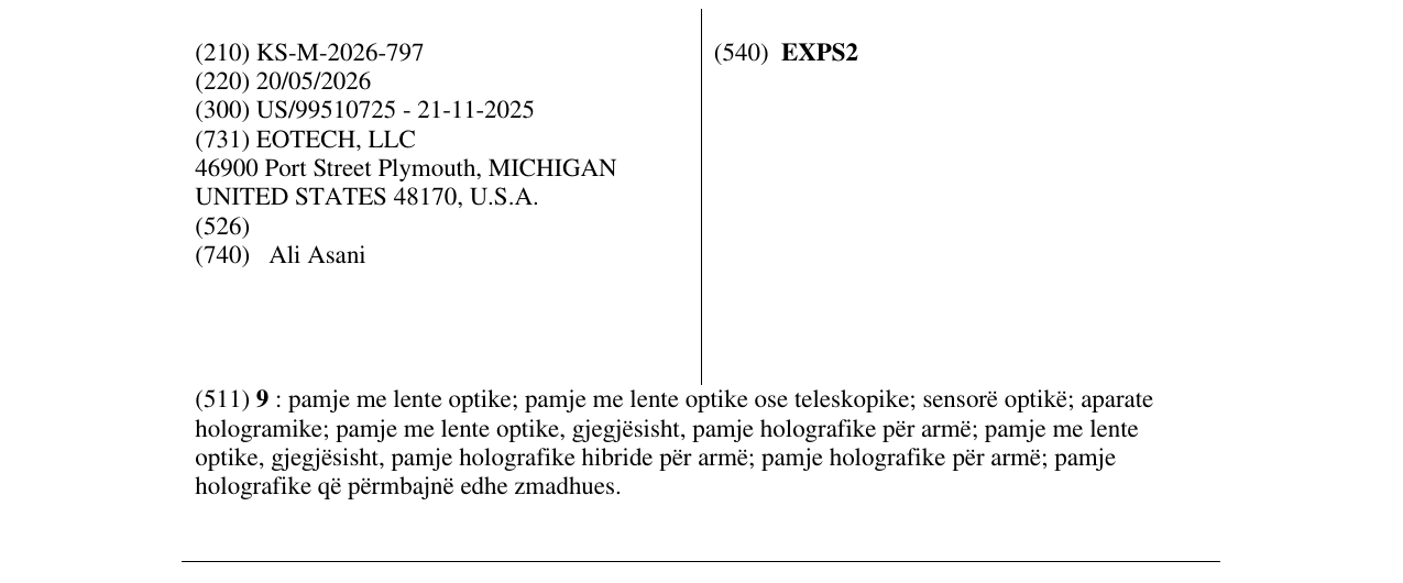 Zëri i markës EXPS2 në buletin