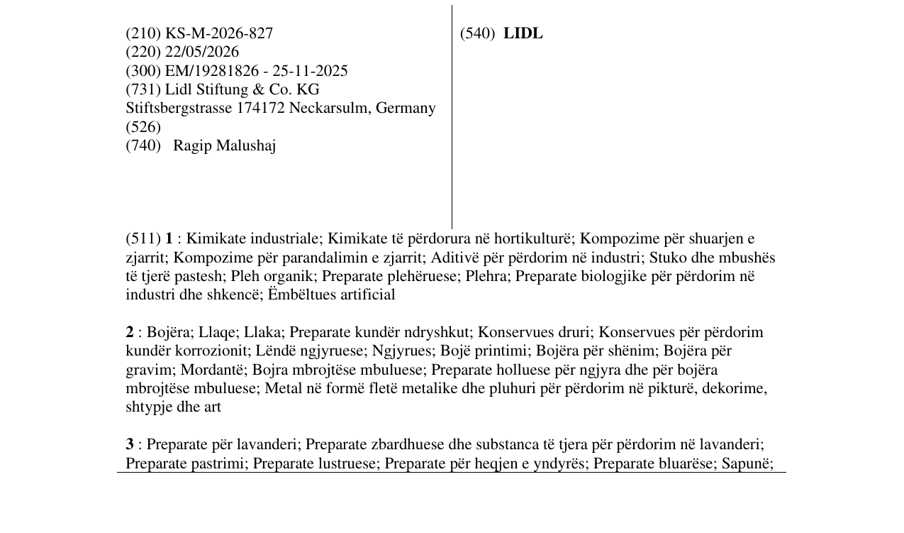 Zëri i markës LIDL në buletin