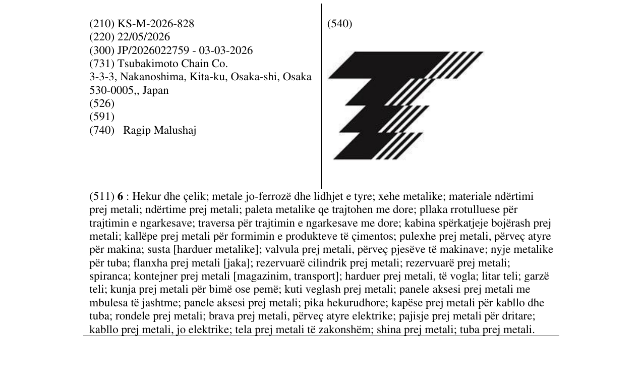 Zëri i markës KS/M/2026/828 në buletin