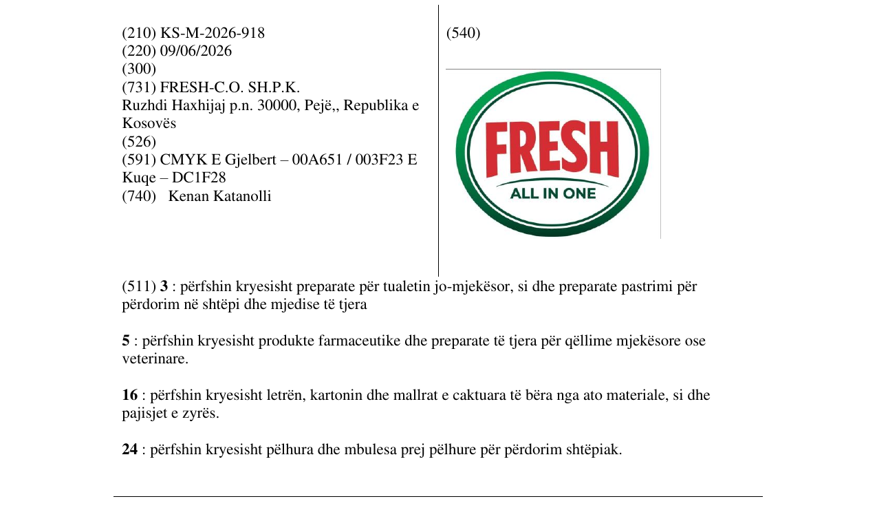 Zëri i markës FRESH në buletin