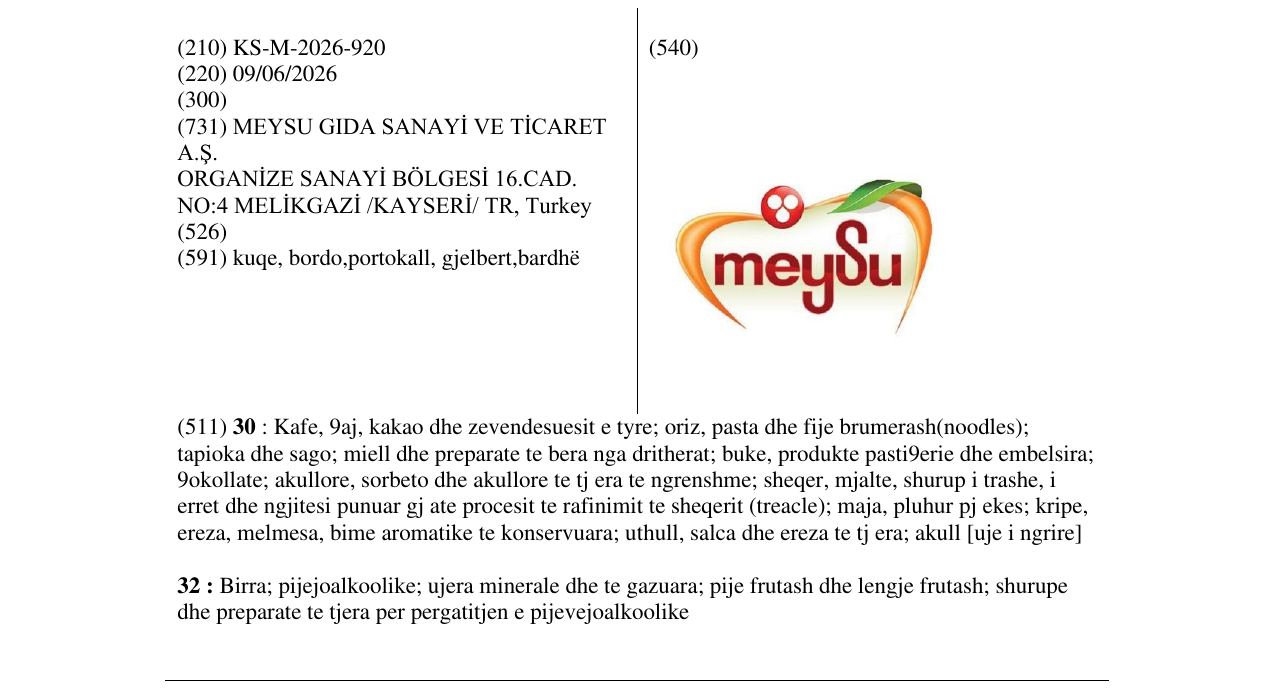 Zëri i markës meySu në buletin
