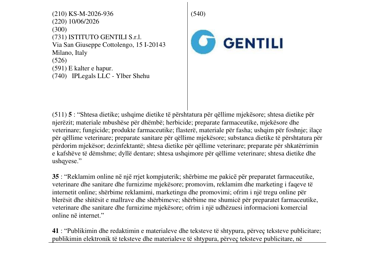 Zëri i markës GENTILI në buletin