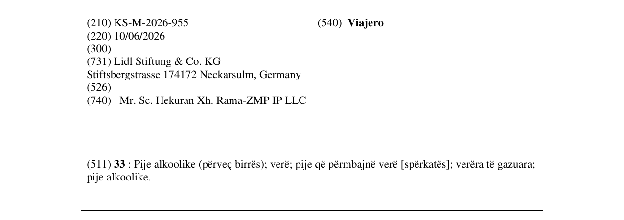 Zëri i markës Viajero në buletin