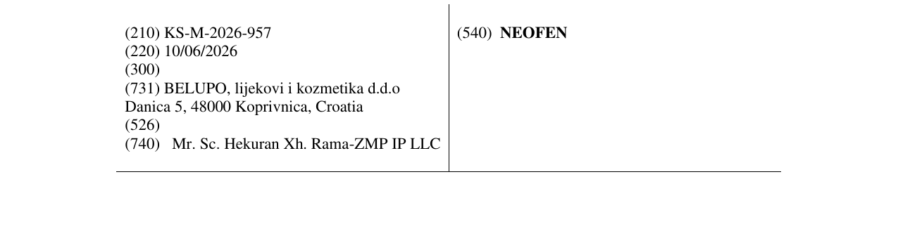 Zëri i markës NEOFEN në buletin