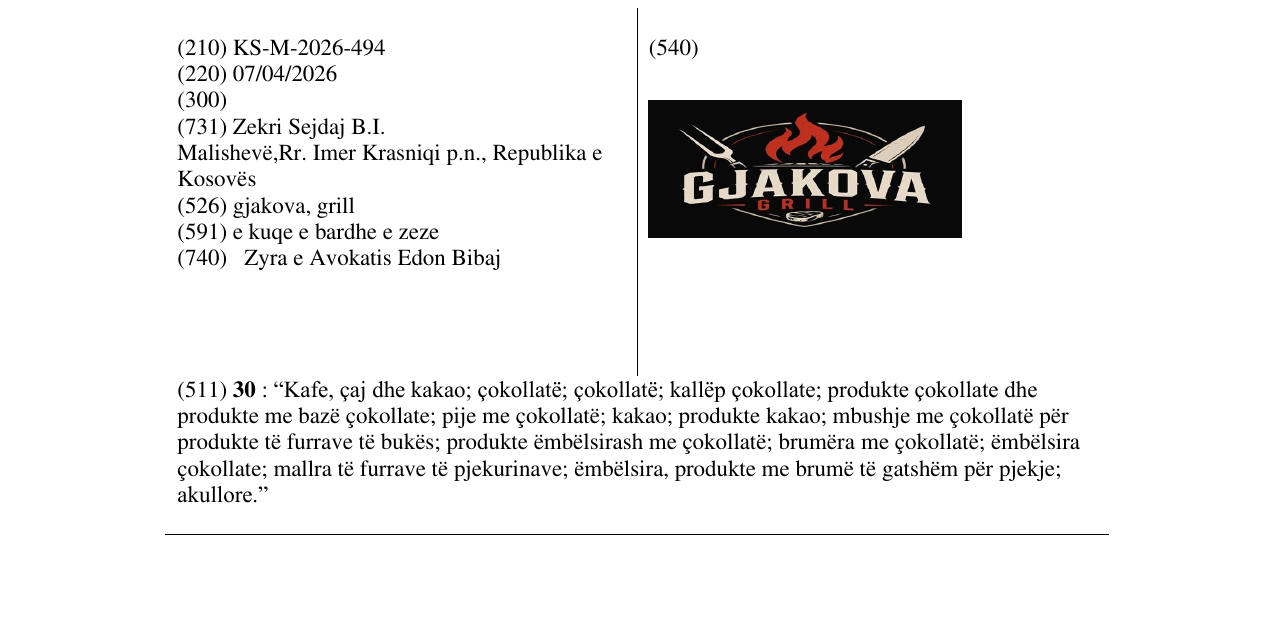 Zëri i markës gjakova, grill në buletin