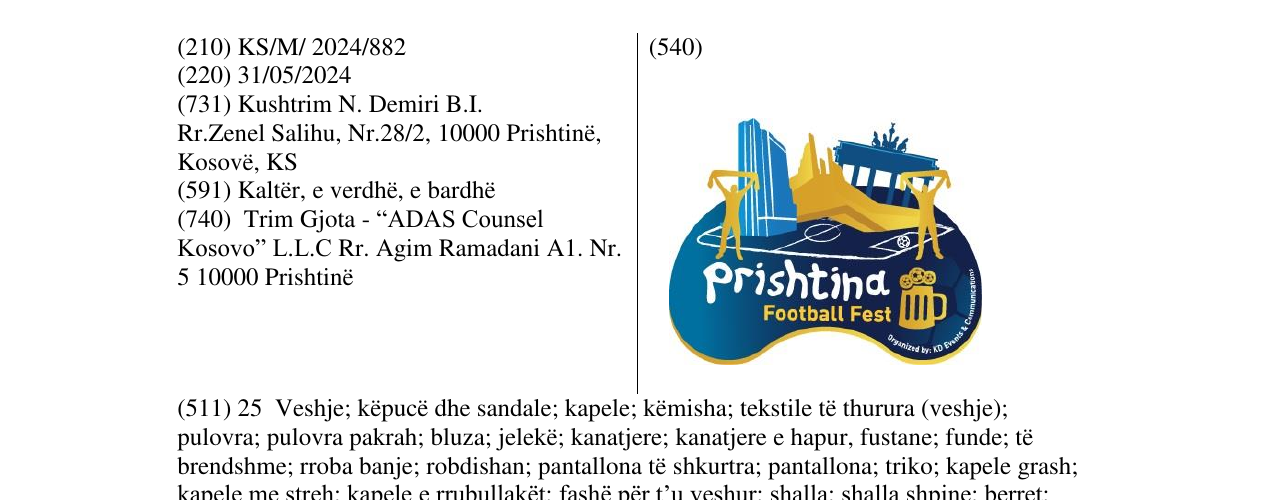 Zëri i markës Prishtina Football Fest në buletin