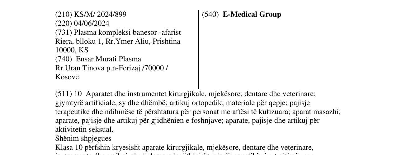 Zëri i markës E-Medical Group në buletin