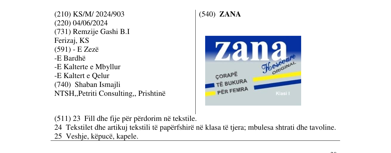 Zëri i markës ZANA në buletin