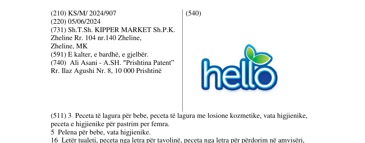 Zëri i markës hello në buletin