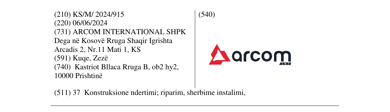 Zëri i markës arcom në buletin