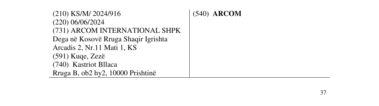 Zëri i markës ARCOM në buletin