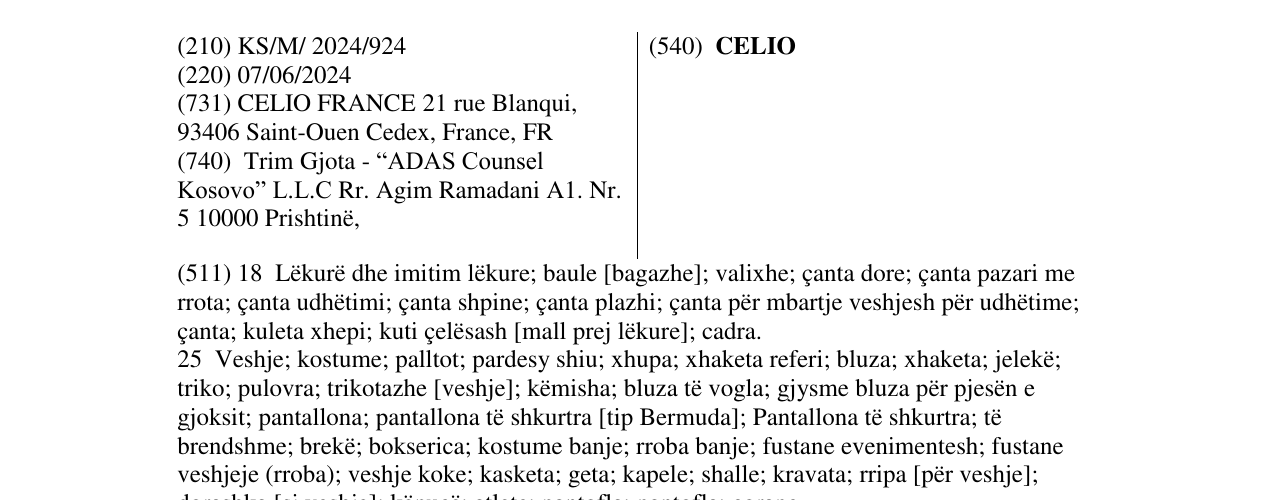 Zëri i markës CELIO në buletin