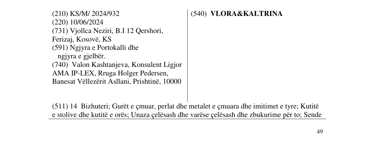Zëri i markës VLORA&KALTRINA në buletin