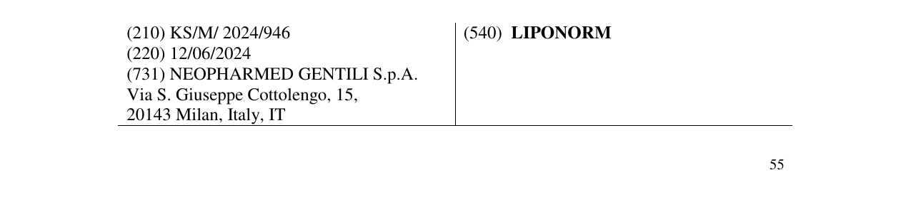 Zëri i markës LIPONORM në buletin