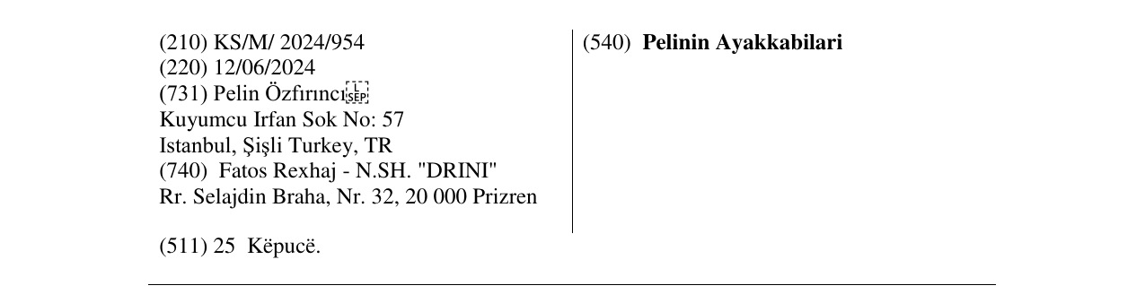 Zëri i markës Pelinin Ayakkabilari në buletin
