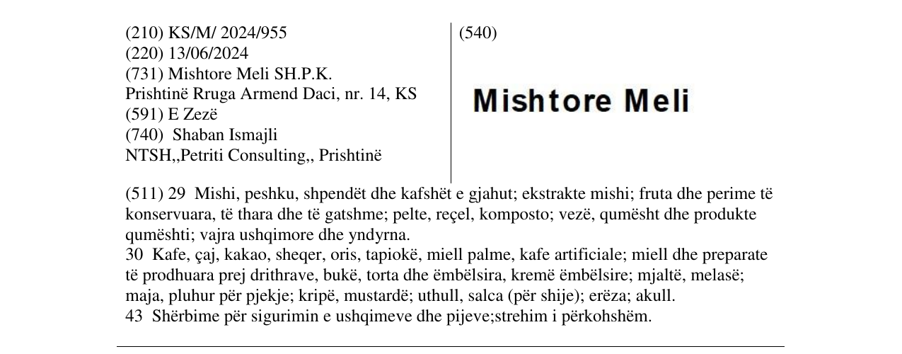 Zëri i markës mishtore meli në buletin