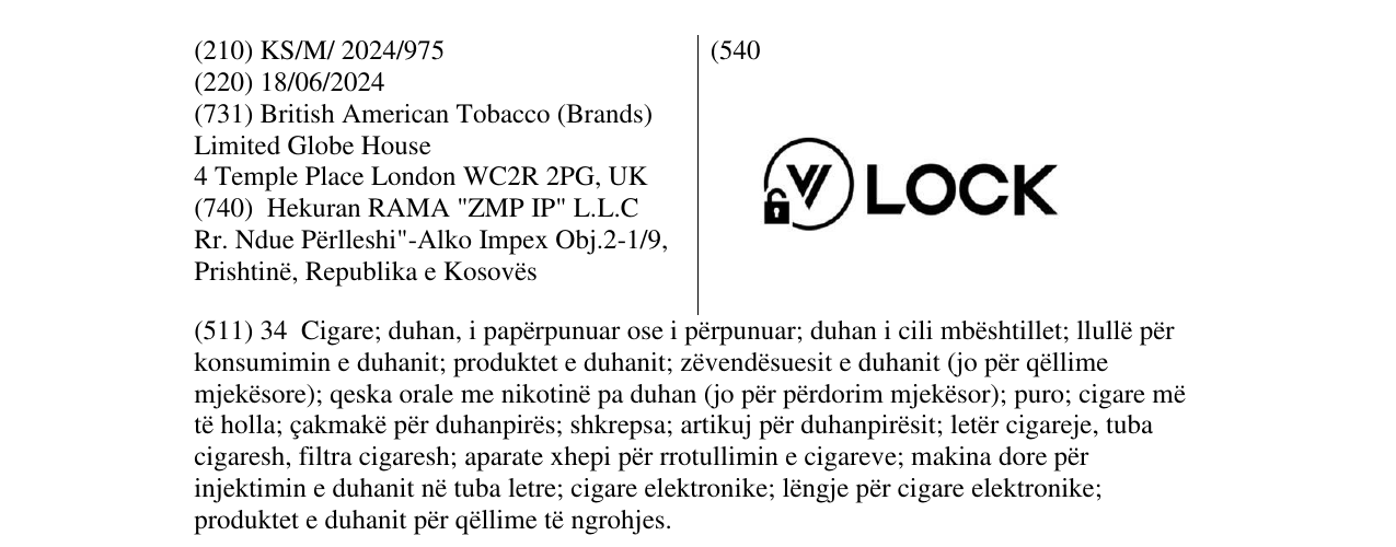 Zëri i markës V LOCK në buletin