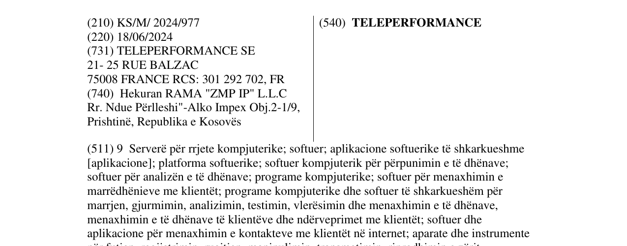Zëri i markës TELEPERFORMANCE në buletin