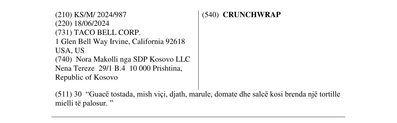 Zëri i markës CRUNCHWRAP në buletin