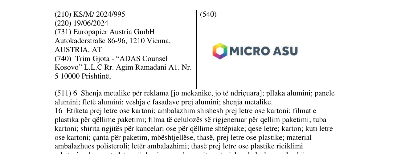 Zëri i markës MICRO ASU në buletin