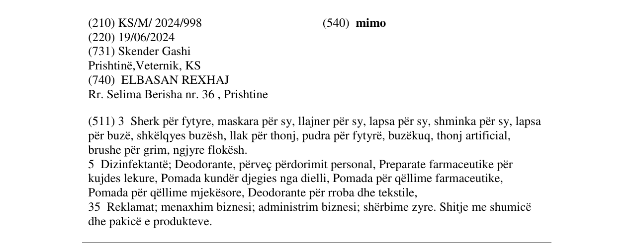 Zëri i markës mimo në buletin