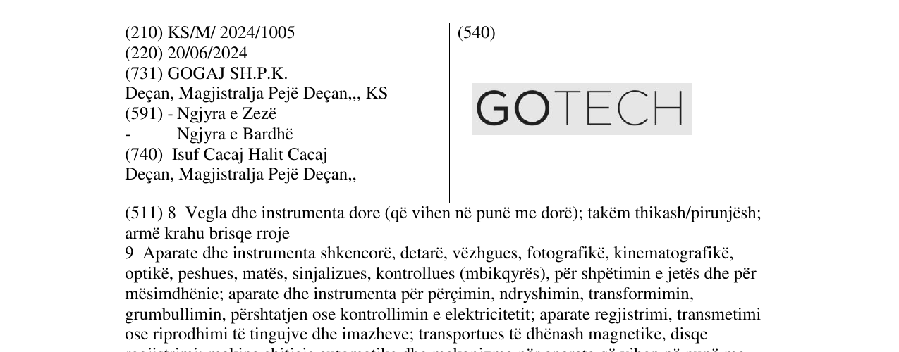 Zëri i markës GOTECH në buletin