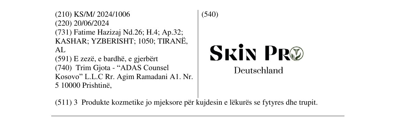 Zëri i markës SKIN PRO në buletin