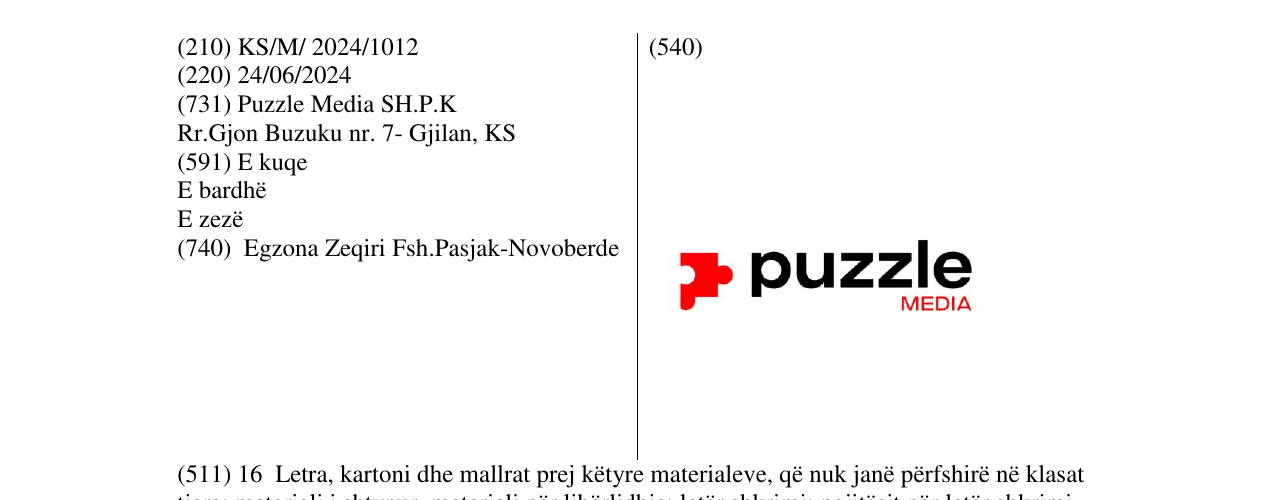 Zëri i markës puzzle media në buletin
