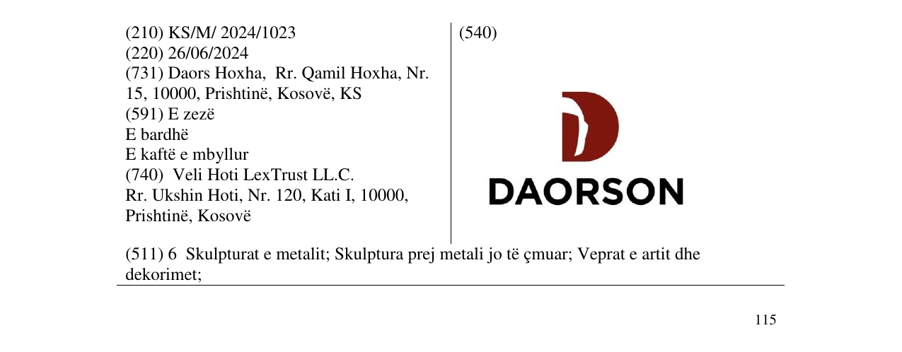 Zëri i markës DAORSON në buletin