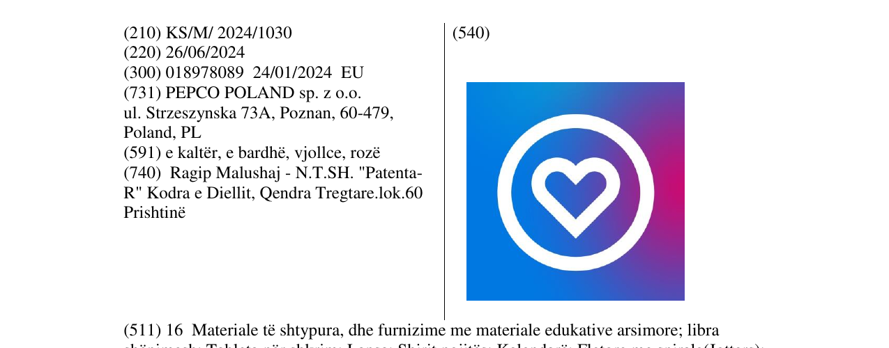 Zëri i markës pepco heart në buletin