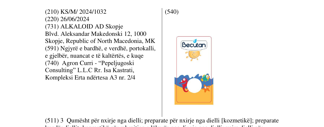 Zëri i markës Becutan në buletin