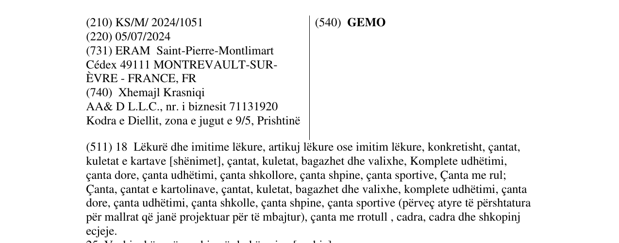Zëri i markës GEMO në buletin