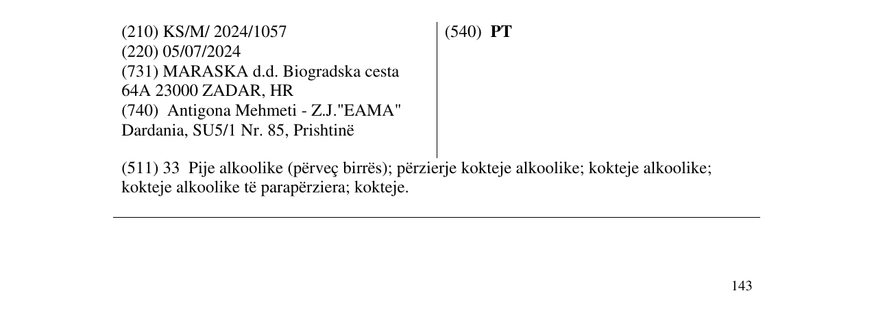 Zëri i markës PT në buletin