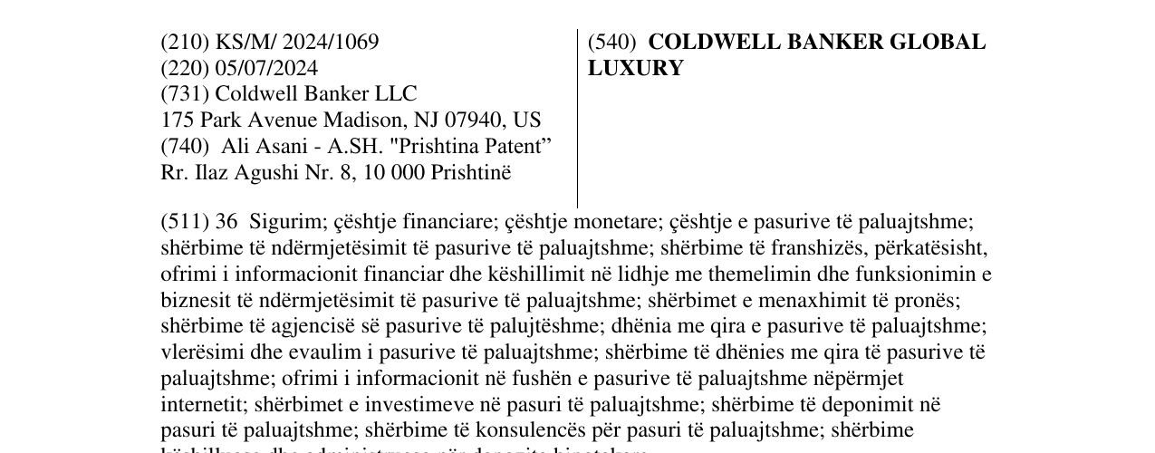 Zëri i markës COLDWELL BANKER GLOBAL LUXURY në buletin