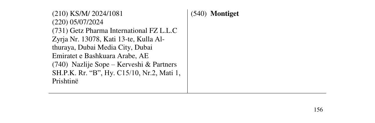 Zëri i markës Montiget në buletin