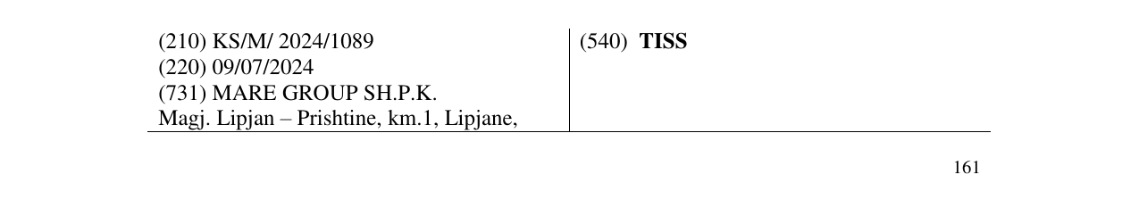 Zëri i markës TISS në buletin