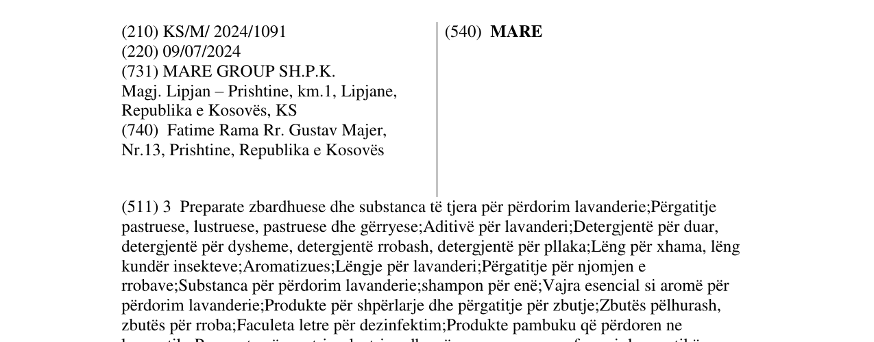 Zëri i markës MARE në buletin