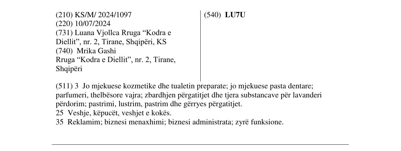 Zëri i markës LU7U në buletin