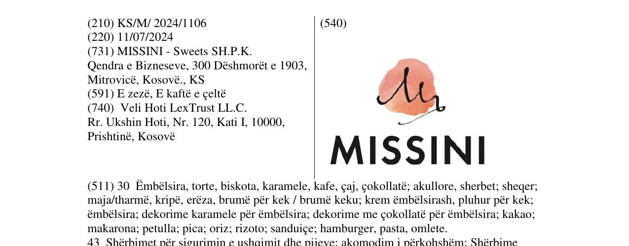 MISSINI markasının bültendeki kaydı